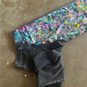 Levi's Black and Multicolor Artistic Straight Leg Pants